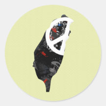 Signo de la paz de moda de Taiwán con el mapa del  Etiqueta Redonda