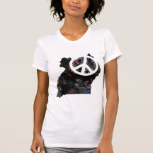 Signo de la paz de moda de Uganda con el mapa del  Camiseta