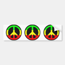 Signo de la paz de Rasta Pegatina De Parachoque