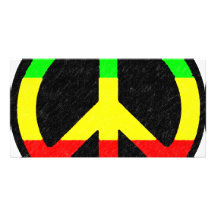 Signo de la paz de Rasta Tarjetas Fotograficas Personalizadas