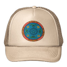 Signo de la paz del diseño del medallón gorro