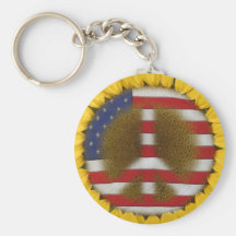 Signo de la paz del girasol llaveros personalizados