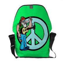 Signo de la paz del Hippie Bolsas De Mensajería