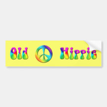 Signo de la paz del Hippie del arco iris del KRW v Pegatina De Parachoque