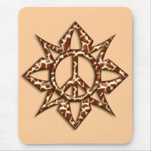 SIGNO DE LA PAZ DEL PUNTO DE LA JIRAFA TAPETES DE RATÓN
