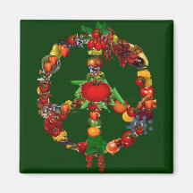 Signo de la paz del Veggie Imán De Frigorifico