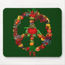 Signo de la paz del Veggie Tapete De Ratón