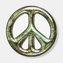 Signo de la paz deslustrado imán de frigorífico