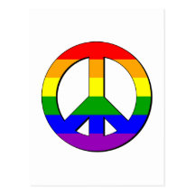 Signo de la paz gay postales