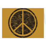 Signo de la paz negro del vintage felicitaciones