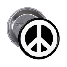 Signo de la paz negro y blanco pins
