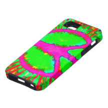 Signo de la paz psicodélico abstracto del teñido a iPhone 5 fundas