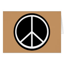 Signo de la paz retro blanco negro clásico tarjetas
