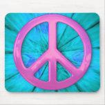 Signo de la paz rosado sobre la explosión abstract tapetes de ratones