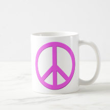 Signo de la paz rosado tazas de café