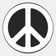 Signo de la paz simple pegatinas redondas