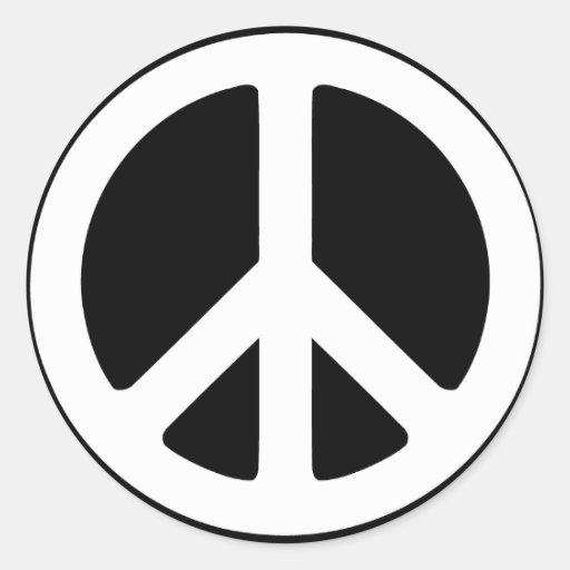 Signo de la paz simple pegatinas redondas de Zazzle.es