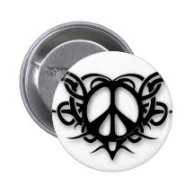 Signo de la paz tribal del corazón pins