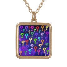 Signos de interrogación del arco iris collares personalizados