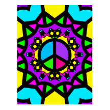 SIGNOS DE LA PAZ Y CORAZONES POSTAL
