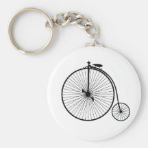sihouette del símbolo de la bici de la antigüedad  llavero personalizado
