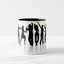 silhouette20dancing20people tazas de café