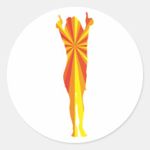 Silhouette Frau woman Runder Aufkleber