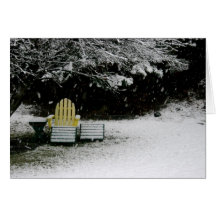 Silla de Adirondack en invierno Tarjeton