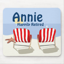 Silla de playa Mousepad personalizado jubilado Alfombrillas De Ratón