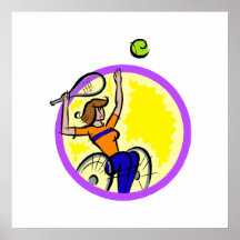 Silla de ruedas del chica del tenis poster