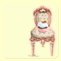 Silla del francés del rosa de la magdalena del cho pegatinas