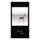 Silla roja tarjetas con fotos personalizadas