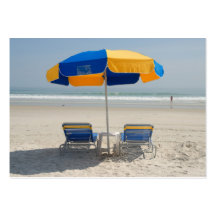 sillas de playa vacías plantilla de tarjeta de negocio
