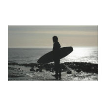 silueta 2 de la persona que practica surf lienzo envuelto para galerias