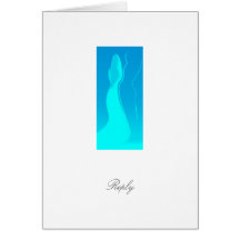 Silueta azul fresca - tarjeta de contestación