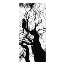 SILUETA B&W DEL ÁRBOL DEL GATITO LONAS PERSONALIZADAS