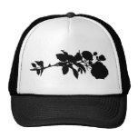 Silueta color de rosa negra gorras