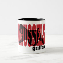 Silueta de Bruselas Griffon Tazas De Café
