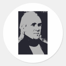 Silueta de James K. Polk Etiqueta Redonda