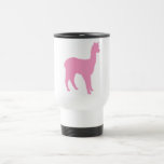 Silueta de la alpaca (en rosa) tazas de café