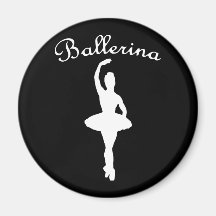 Silueta de la bailarina imanes de nevera
