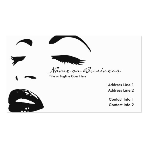 silueta de la belleza tarjeta de negocio
