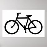 silueta de la bicicleta poster