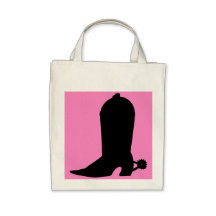 Silueta de la bota de la vaquera en rosa bolsas