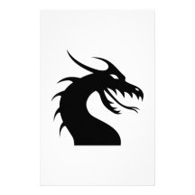 Silueta de la cara del dragón  papeleria de diseño