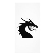 Silueta de la cara del dragón tarjetas personales