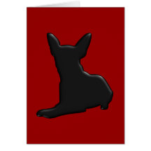 Silueta de la chihuahua del perro tarjetas