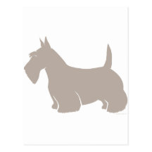 Silueta de la obra clásica de Terrier del escocés Postal