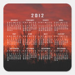Silueta de la salida del sol; Calendario 2012 Pegatinas