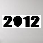 Silueta de Obama 2012 Impresiones